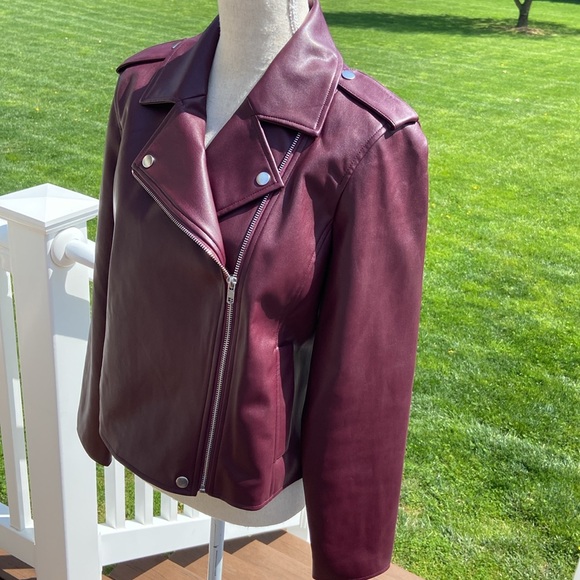INC Women's Faux-Leather Jacket SZ Medium - Picture 5 of 12